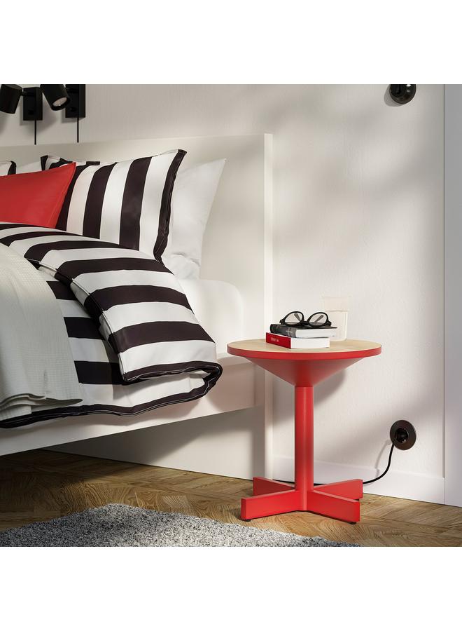 Green Tiger Side Table, Pine Plywood/Bright Red - Image 3