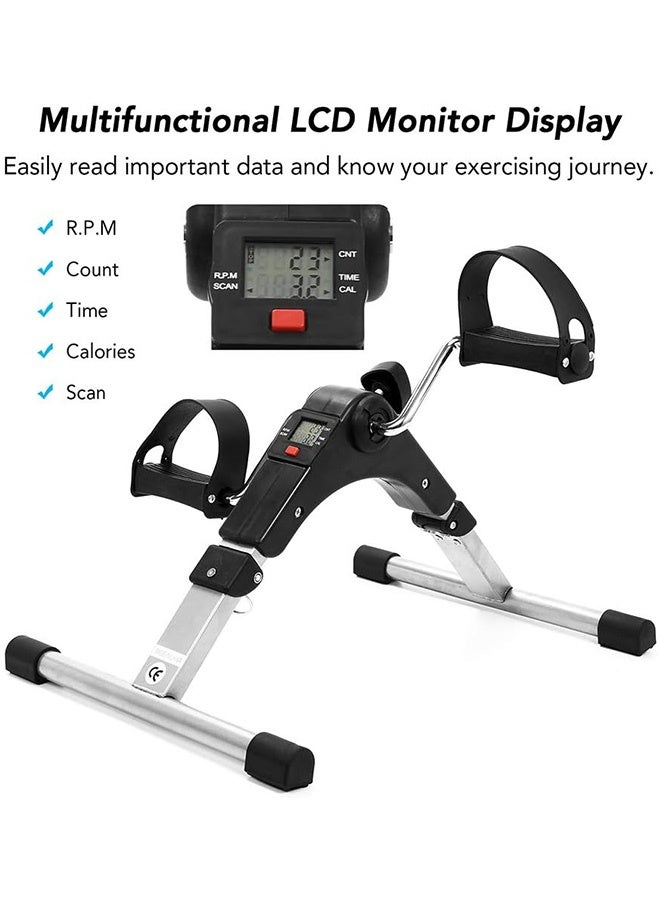 JCB CHIC Adjustable Mini pedal blike exercise,Step Fitness Machines,Folding Pedal Exerciser with LCD Display for Arms and Legs Workout - Image 3