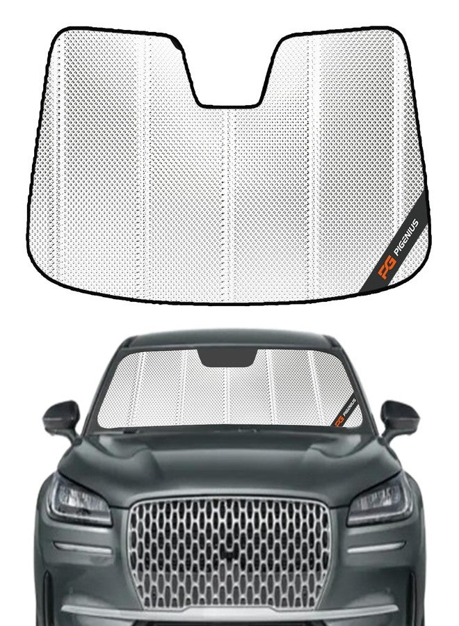 Pigenius واقي شمس للزجاج الأمامي من بيجينيوس لسيارة لينكولن كورسير 2020-2025. واقي شمس للنافذة الأمامية مصنوع من فيلم ألومنيوم عاكس - بليز بلوك - Image 1