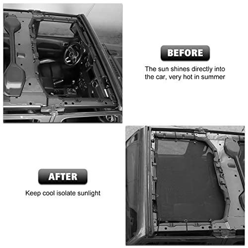 RT-TCZ غطاء سقف شبكي لحماية من الشمس RT-TCZ للأشعة فوق البنفسجية لجيب رانجلر JLU وغلاديator JT 4 أبواب 2018-2025، أسود - Image 2