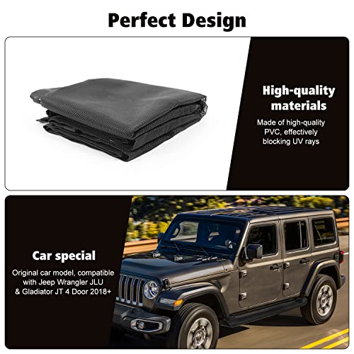 RT-TCZ غطاء سقف شبكي لحماية من الشمس RT-TCZ للأشعة فوق البنفسجية لجيب رانجلر JLU وغلاديator JT 4 أبواب 2018-2025، أسود - Image 3