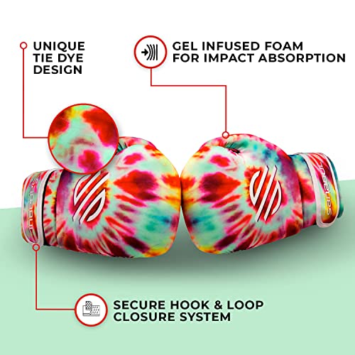 Sanabul Funk Strike Tie Dye Gel Boxing Gloves for Men & Women, Stylish and Protective Kickboxing Muay Thai Gloves for Training Sparring Punching Bag, Classic Swirl 16 oz - Image 4