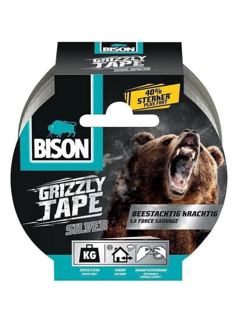 Bison Grizzly Tape Silver 10m 6311851