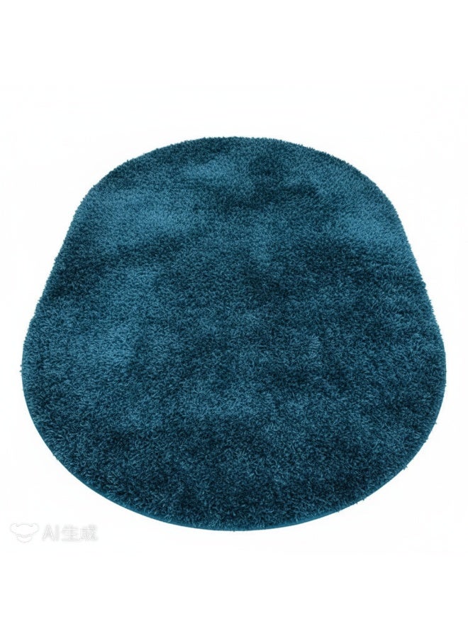 Bluejw 1-Piece Bedroom Carpet Oval Blue 160 CM - Image 4