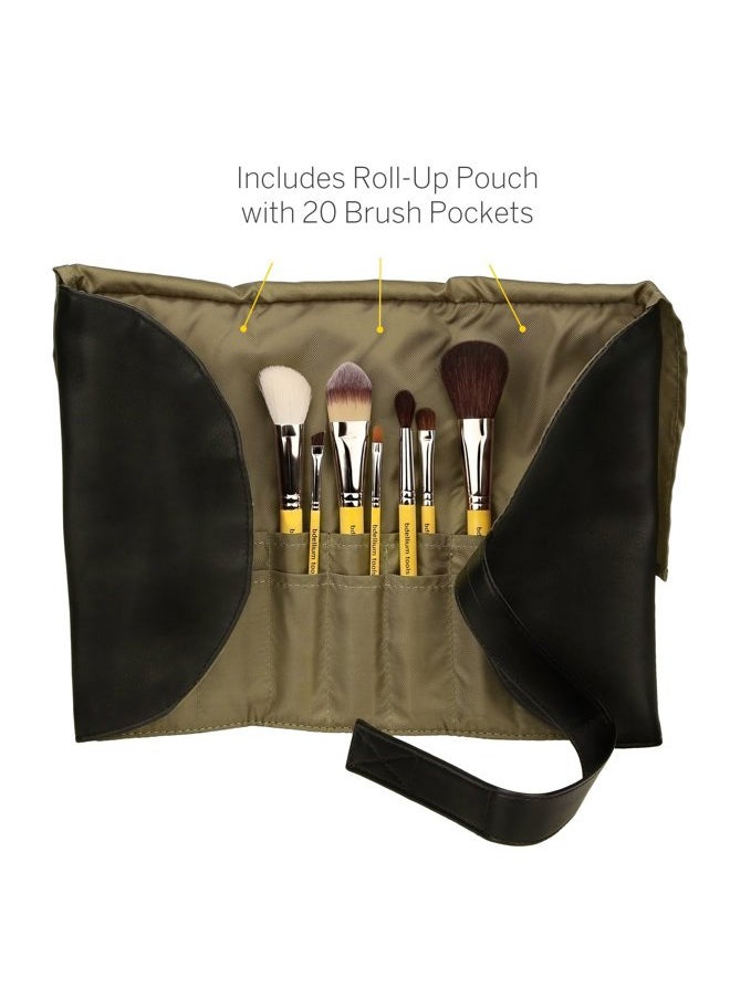Bdellium Tools - Bdellium Tools Professional Makeup Brush Studio Series - Basic 7pc. Brush Set with Roll-Up Pouch - Image 1