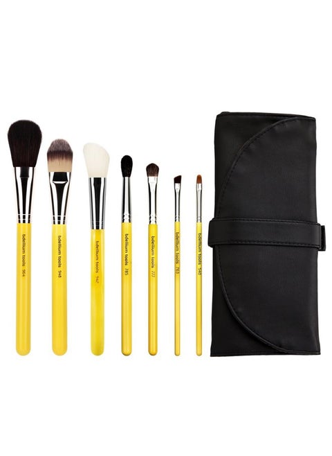 Bdellium Tools Professional Makeup Brush Studio Series - Basic 7pc. Brush Set with Roll-Up Pouch