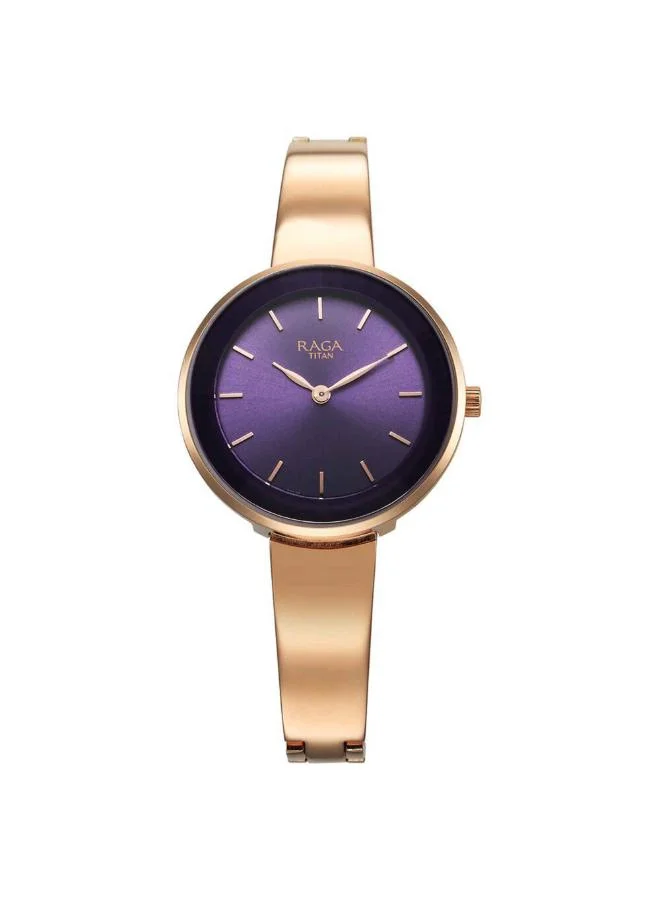تيتان Women Analog Display Watch With Rose Gold Metal Strap - 95276WM01