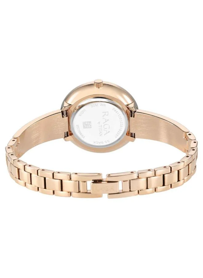 تيتان Women Analog Display Watch With Rose Gold Metal Strap - 95276WM01