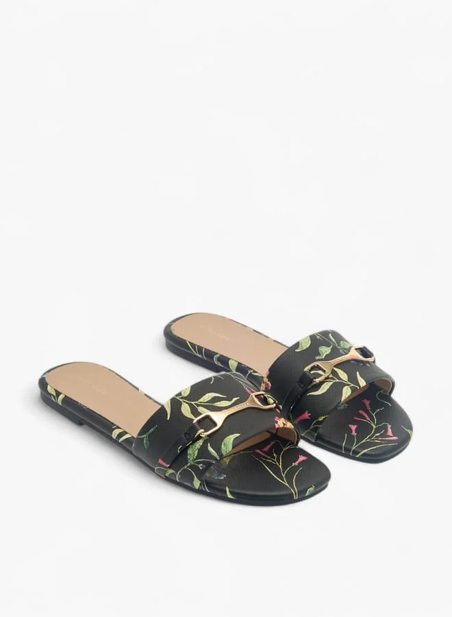 Flora Bella By Shoexpress Womens Floral Print Slip-On Sandals