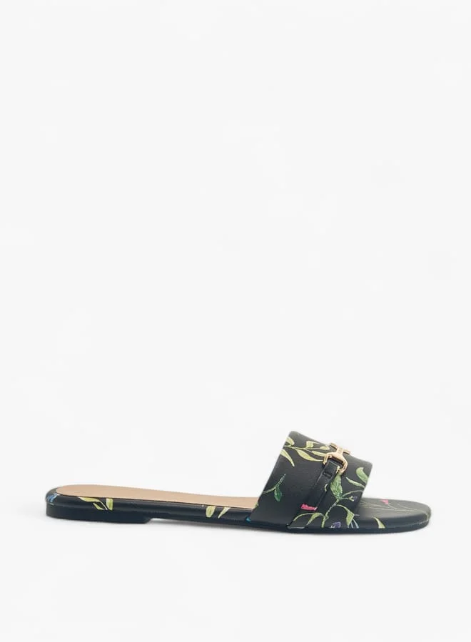 Flora Bella By Shoexpress Womens Floral Print Slip-On Sandals