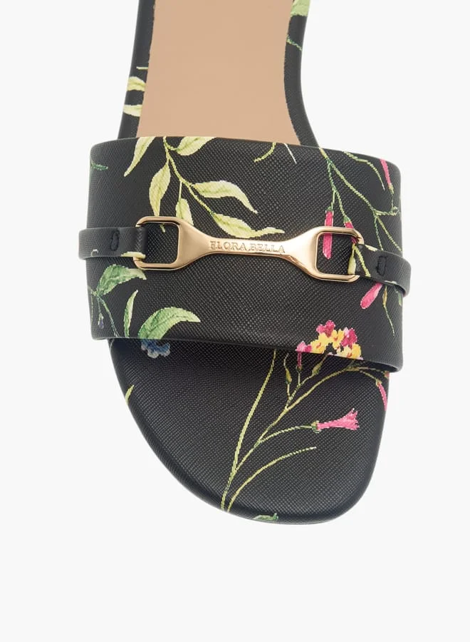 Flora Bella By Shoexpress Womens Floral Print Slip-On Sandals