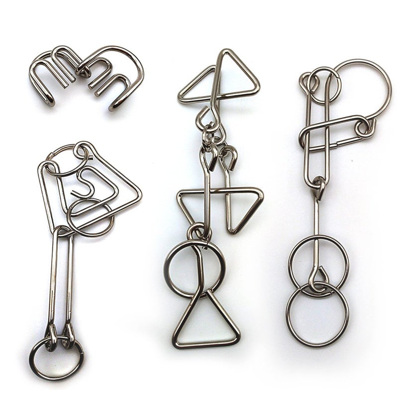 Zooshine 4 Sets Advanced Metal Brain Puzzles Teasers Higher Level Challenge for Party Games Office Toys Family Games for Kids Adults - Image 3