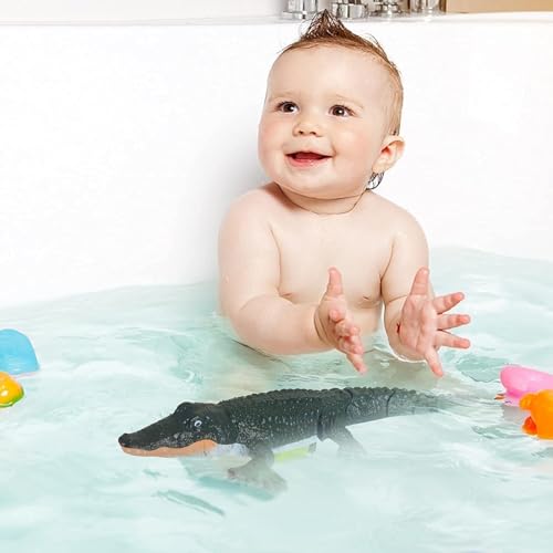 RAZZES 2.4G RC Crocodile Head Toy – Realistic Floating Remote Control Croc Boat for Pool, Lake & Bath | Scary Prank Toy for Kids 5+ | High Simulation Animal Water Toy Gift - Image 5