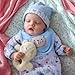 JIZHI Lifelike Reborn Baby Dolls  17Inch Realistic Newborn Baby Doll Full Vinyl Body Poseable Boy with Feeding Kit Gift Box for Ages 3 - Image 2