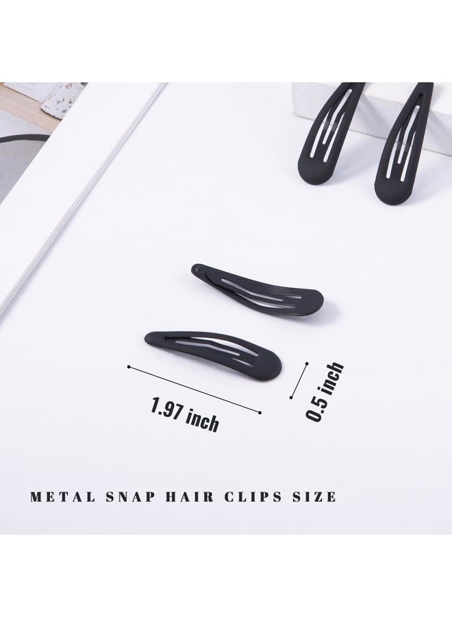 Cptots Small Hair Barrettes For Women No Slips Metal Snap Clips For Thin And Fine Hair,Black,20 PCS,1.97 x 0.5 Inches. - Image 2