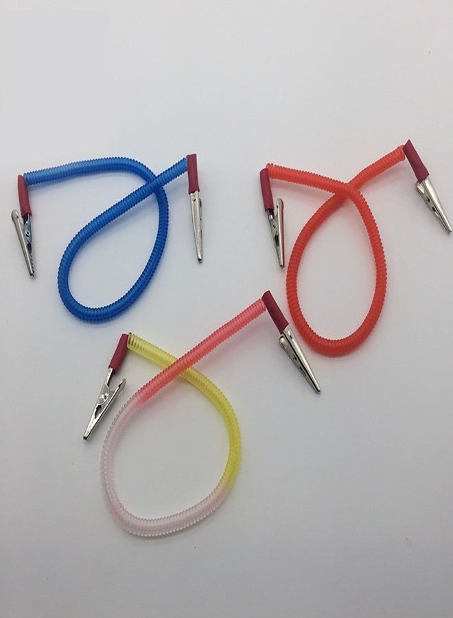 Fodattm Dental Plastic Spring Chain Metal Clips Napkin Holder Bib Clips Apron Towel Napkin Clip Lanyard Neck Strap Napkin Chain for Elderly Adult Baby Colour Random (Pack of 4) - Image 2