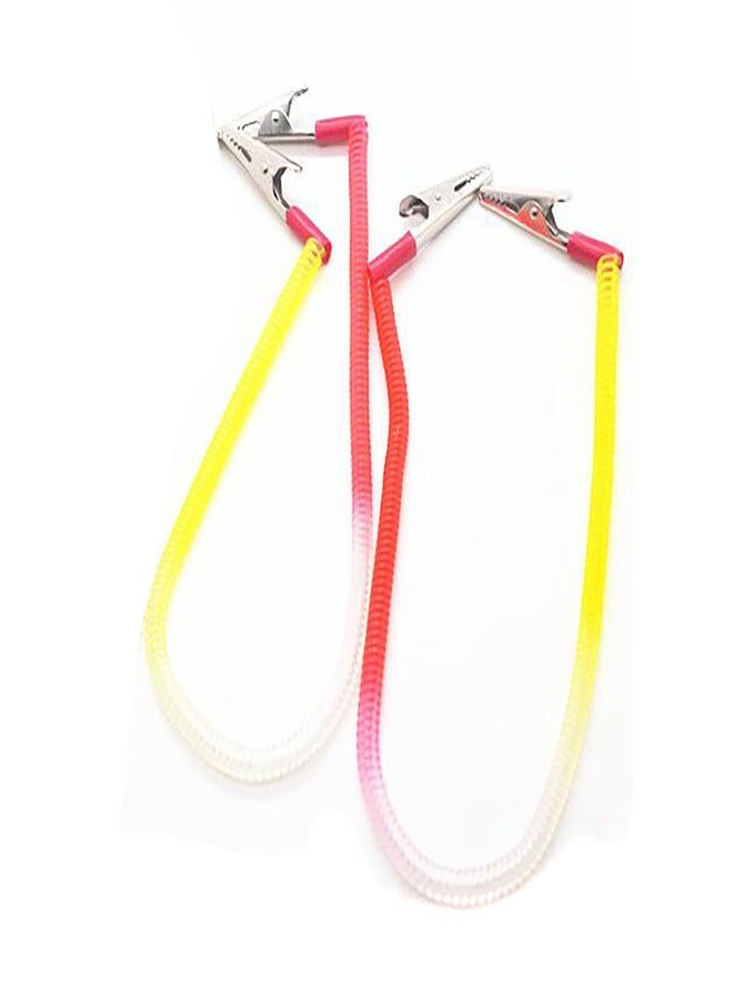 Fodattm Dental Plastic Spring Chain Metal Clips Napkin Holder Bib Clips Apron Towel Napkin Clip Lanyard Neck Strap Napkin Chain for Elderly Adult Baby Colour Random (Pack of 4) - Image 4