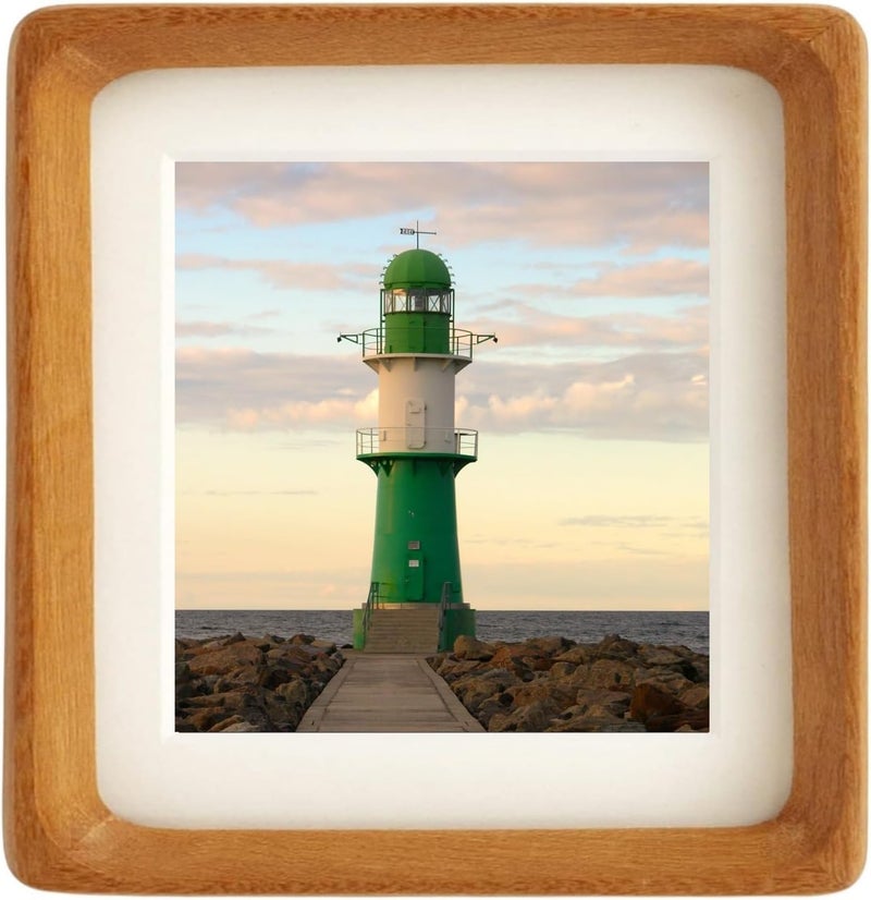 Zibrelte Natural 5x5 Picture Frame Wood with Mat for Pictures 3.5x3.5 or 5x5 Square Wall Photo Frames 5x5 Made of Solid Teak Wood for Tabletop Gallery Wall Hanging - Image 1