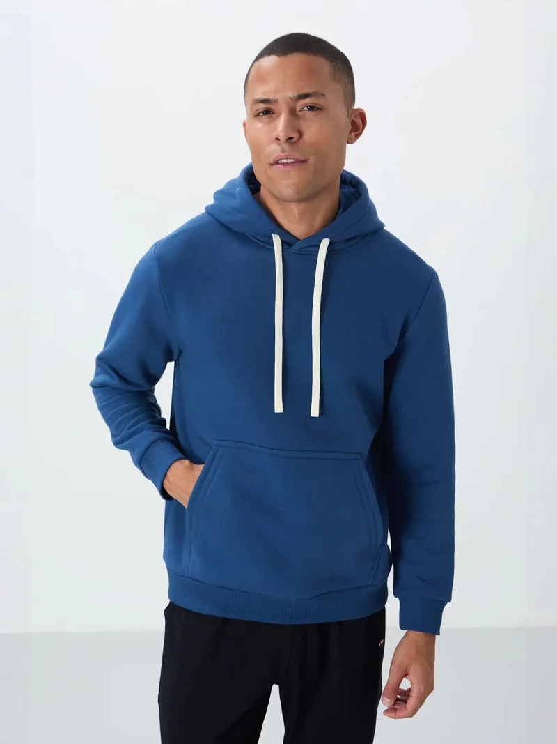 تومي لايف TOMMY Men's Solid Hooded Sweatshirt With Pocket