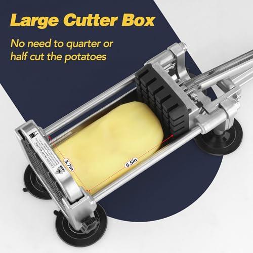 Ruooson 3Pcs French Fry Cutter, Ruooson Professional Potato Cutter Slicer with 1/2 In & 3/8 In & 1/4 In Stainless Steel Blades, Great for Whole Potatoes Carrots Cucumbers. - Image 4
