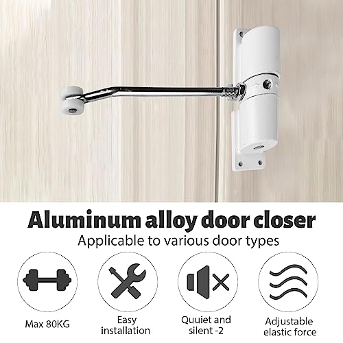 Houlibify Automatic Door Closer, Zinc Alloy Safety Spring Door Closer Adjustable 30 kg Closing Door Hinge (Black) - Image 5