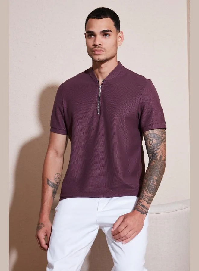 Buratti  Buratti Cotton Regular Fit Half Zipper T Shirt Men's T SHIRT 5902653 for Men | Best Price UAE