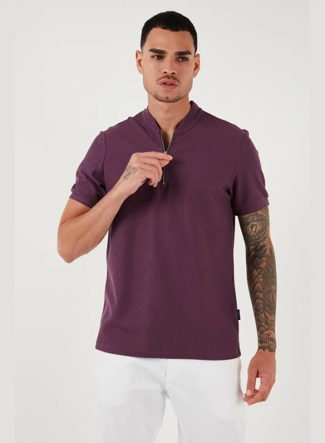 Buratti  Buratti Cotton Regular Fit Half Zipper T Shirt Men's T SHIRT 5902653 for Men | Best Price UAE