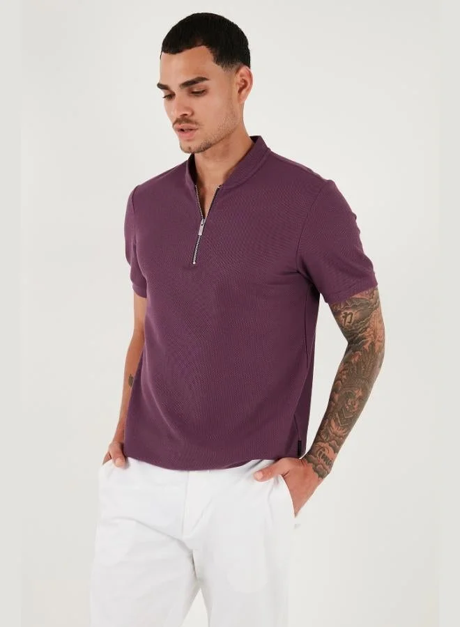 Buratti  Buratti Cotton Regular Fit Half Zipper T Shirt Men's T SHIRT 5902653 for Men | Best Price UAE