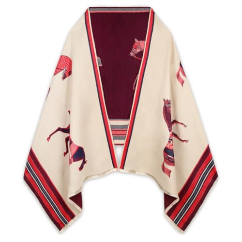 EXTREE Scarfs for Women Pashmina Silky Shawl Wrap for Evening Dressing Blanket Open Front Poncho Cape - Image 1