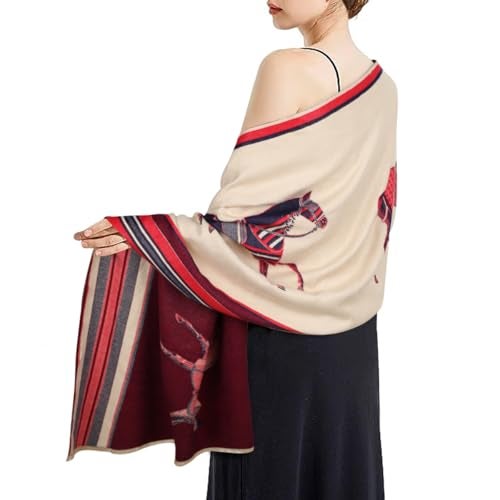 EXTREE Scarfs for Women Pashmina Silky Shawl Wrap for Evening Dressing Blanket Open Front Poncho Cape - Image 2