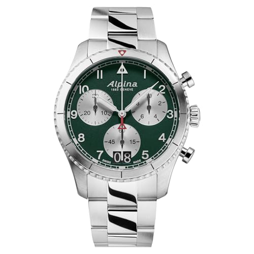 Alpina Men's Startimer Chronograph Big Date Swiss Quartz Stainless Steel Sapphire Crystal Watch, 41mm - Image 1