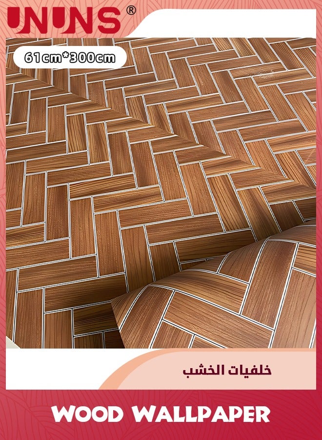 UNUNS Brick Pattern Peel And Stick Wallpaper,Red Brick Vintage 3D Visual Effect Self Adhesive Film Removable Waterproof Contact Paper,61cmx3m - Image 1