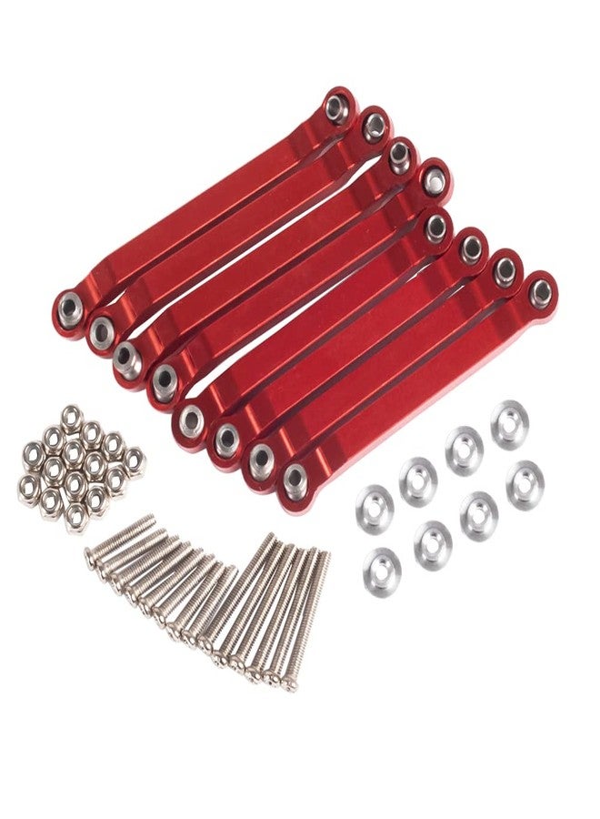 YSKMLOLP RC Chassis Rod,8 Pcs Metal Chassis Pull Rods Suspension Link Mount for RC Car 1/16 WPL C14 C24 1/12 MN D90 D91 MN40 MN45 MN96 MN99 MN99s Upgrade Par (Red) - Image 1