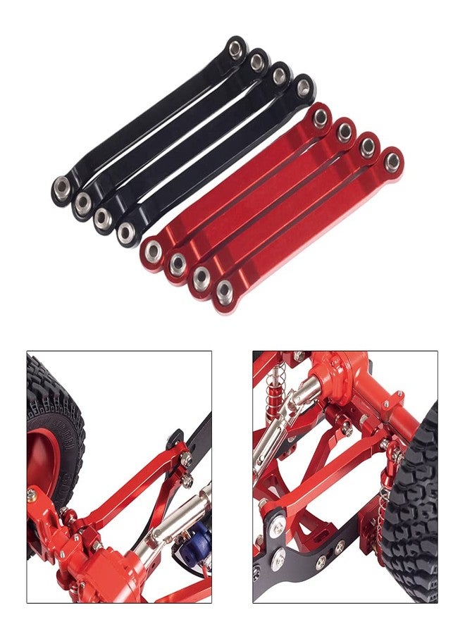 YSKMLOLP RC Chassis Rod,8 Pcs Metal Chassis Pull Rods Suspension Link Mount for RC Car 1/16 WPL C14 C24 1/12 MN D90 D91 MN40 MN45 MN96 MN99 MN99s Upgrade Par (Red) - Image 2