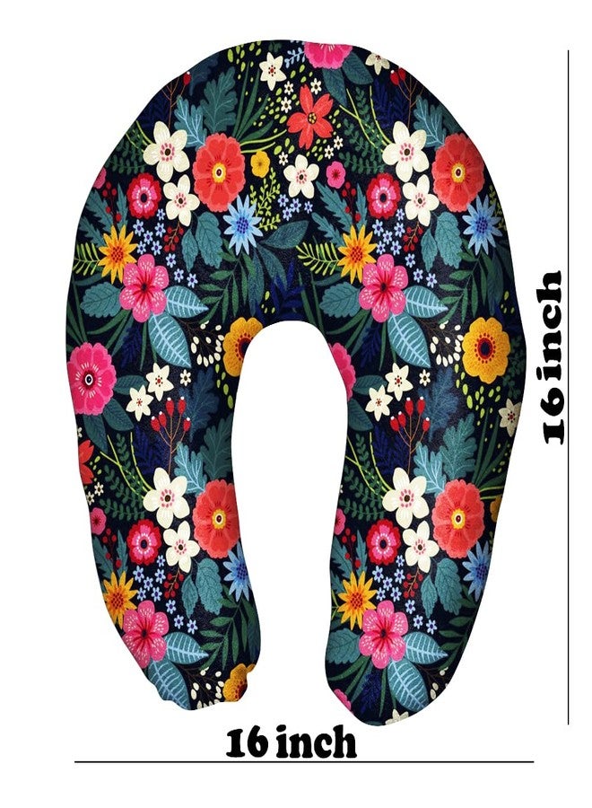 DREAMVIO Velvet Printed Neck Pillow Travel Headrest Accessory for Plane Flight Bus and Office Gifts - 16 X 16 Inch, Shape 5 (Multicolor) - Image 4