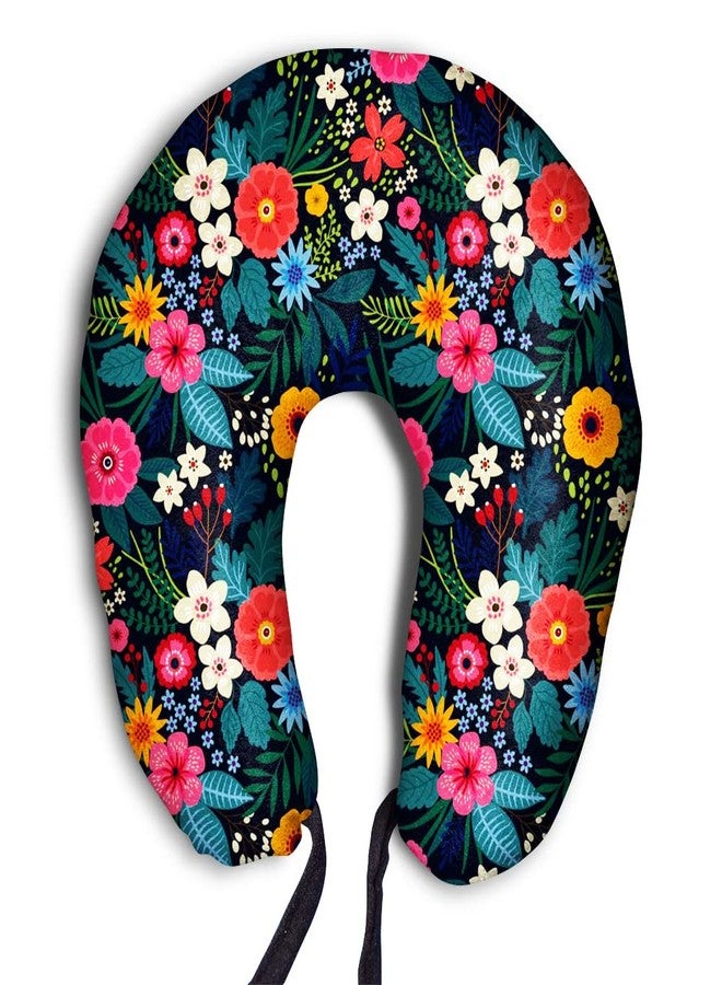 DREAMVIO Velvet Printed Neck Pillow Travel Headrest Accessory for Plane Flight Bus and Office Gifts - 16 X 16 Inch, Shape 5 (Multicolor) - Image 1