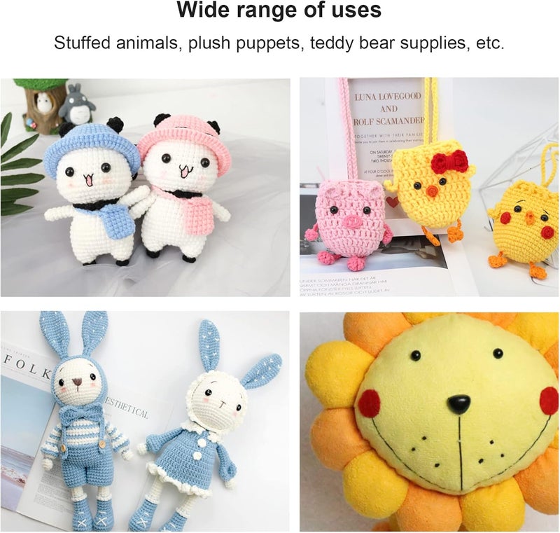 RASTKY Plastic Eyes Noses Durable DIY Doll Making Kit for Stuffed Animals 580Pcs for Teddy Bear Crafts (#3) - Image 3