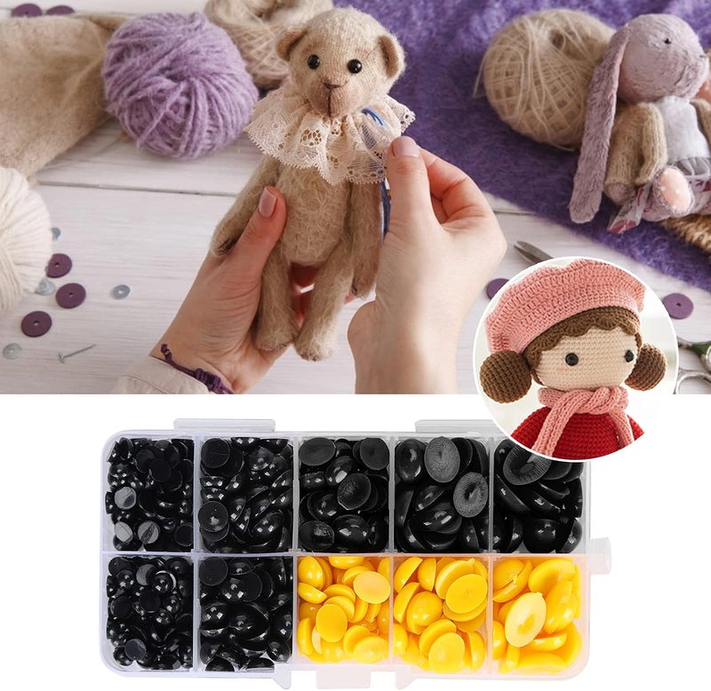 RASTKY Plastic Eyes Noses Durable DIY Doll Making Kit for Stuffed Animals 580Pcs for Teddy Bear Crafts (#3) - Image 2