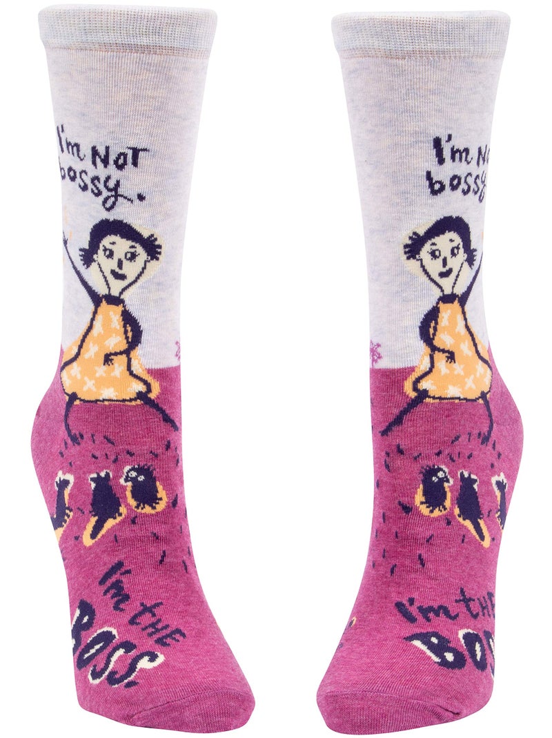 Blue Q Women's Funny Crew Socks - I'm Not Bossy, I'm the Boss. - Image 2