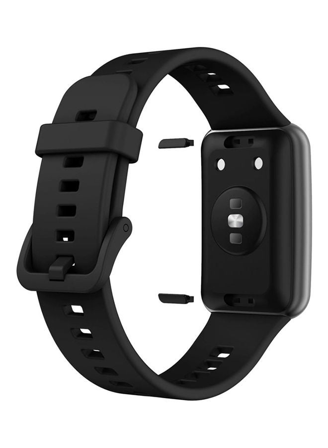 اليشمك سوار رياضي بديل من السيليكون المرن لساعة هواوي فيت الذكية الرياضية أسود - Image 4