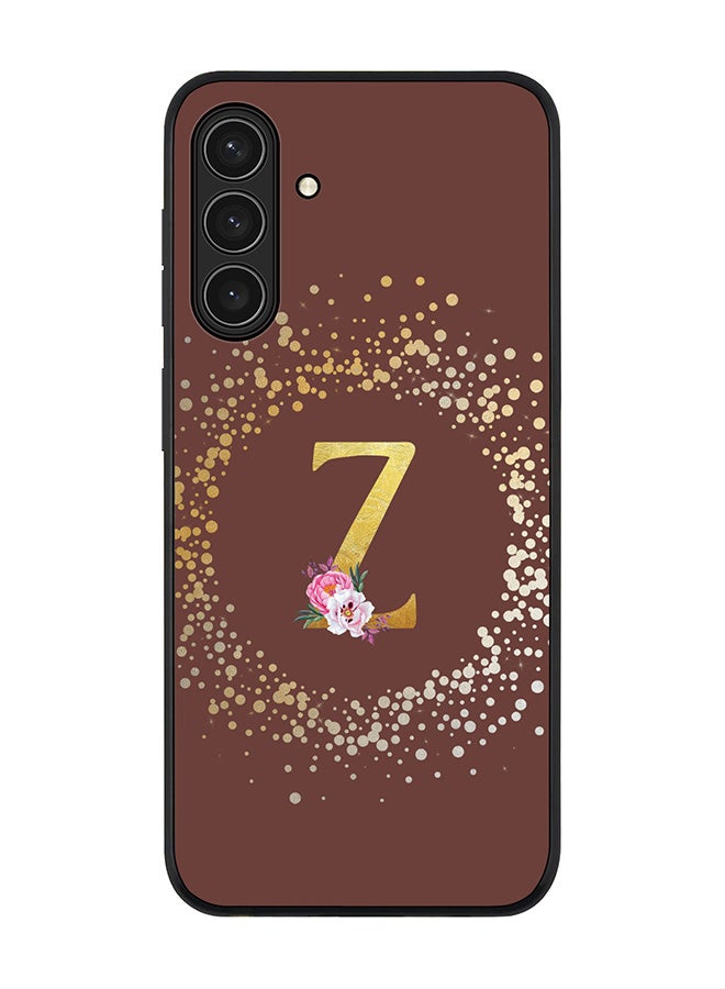 Stylizedd For Samsung Galaxy A17 / A17 4G Case,Slim fit Camera Protection, Shockproof Thin Phone cover  - Custom Monogram Floral - Z  (Brown )