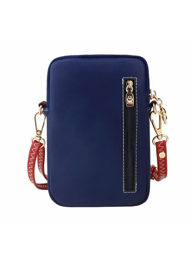Sunshinejing Small Crossbody Phone Bag for Women Leather Cute Cat Cellphone Purse Shoulder Bags PU Wallet (Navy Blue) - Image 4