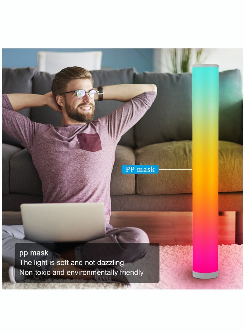 MITOYO Smart Bluetooth APP Atmosphere Night Light Voice Control Music Sync DIY Cylinder Floor Lamp For TV Bedroom Game Room Bar Decora Multicolor 1040x128 mm  - Image 2