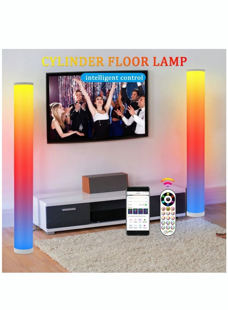 MITOYO Smart Bluetooth APP Atmosphere Night Light Voice Control Music Sync DIY Cylinder Floor Lamp For TV Bedroom Game Room Bar Decora Multicolor 1040x128 mm  - Image 1