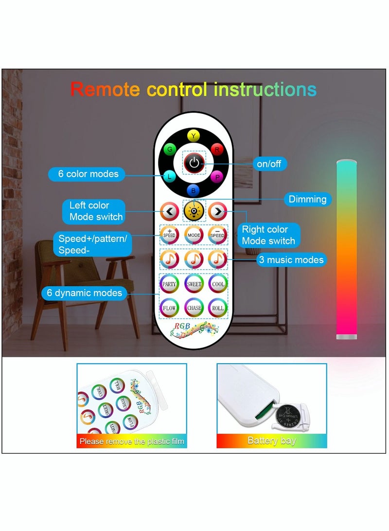MITOYO Smart Bluetooth APP Atmosphere Night Light Voice Control Music Sync DIY Cylinder Floor Lamp For TV Bedroom Game Room Bar Decora Multicolor 1040x128 mm  - Image 4