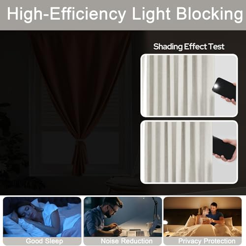 GONNRLY Self Adhesive Curtain No Rod Needed, Blackout Curtains No Drill for Easy Installation, Adhesive Curtains for Window Privacy (Light Beige - W35 × L60 in) - Image 3