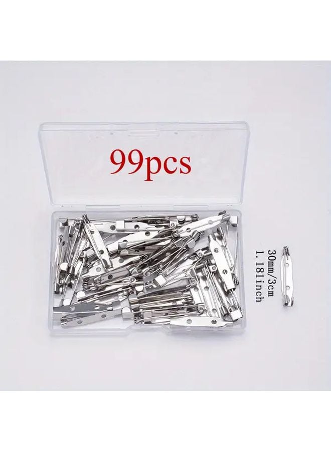 99 قطعة 30 ملم دبوس معدني ثقيل لصنع المجوهرات DIY إمدادات مشابك الشارات - Image 1