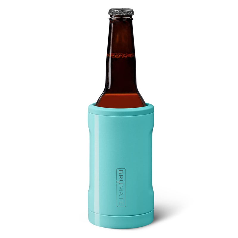 BrÃ¼Mate BrMate Hopsulator Bott'l Insulated Bottle Cooler for Standard 12oz Glass Bottles | Glass Bottle Insulated Stainless Steel Drink Holder for Beer and Soda (Aqua) - Image 1