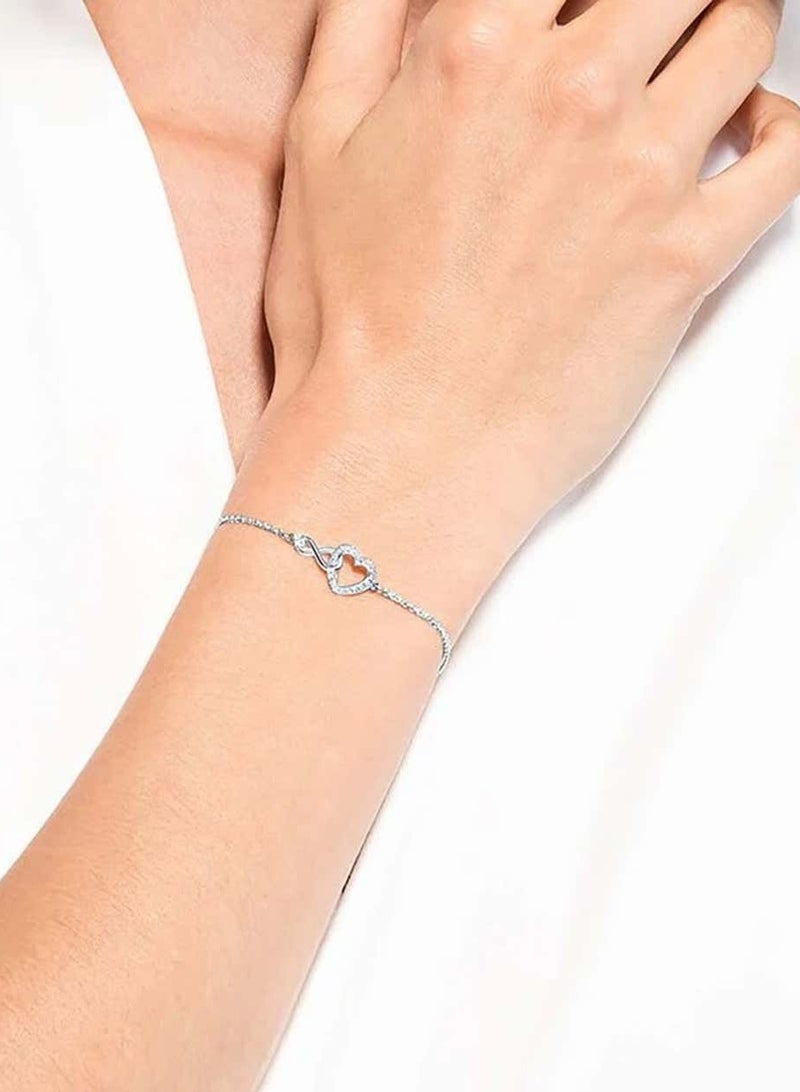 SWAROVSKI Rhodium Sparkle Crystals Infinity Heart Bracelet 5524421 - Image 2