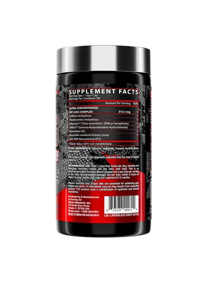 Nutrex Research Lipo 6 Black Ultra Concentrate Fat Loss Support - Image 3